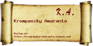 Krompaszky Amaranta névjegykártya